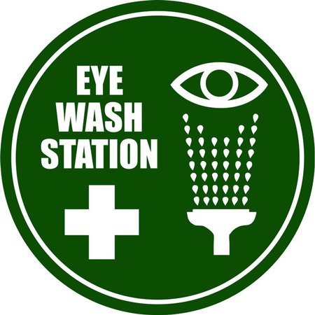 5S SUPPLIES Eyewash Station 20in Diameter Non Slip Floor Sign FS-EYEWASH-20
